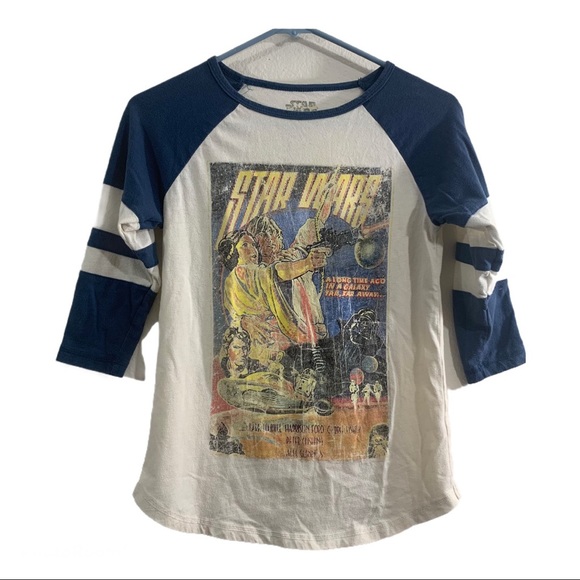 Star Wars Tops - 5 for 25 Star Wars distressed movie poster baseball tee